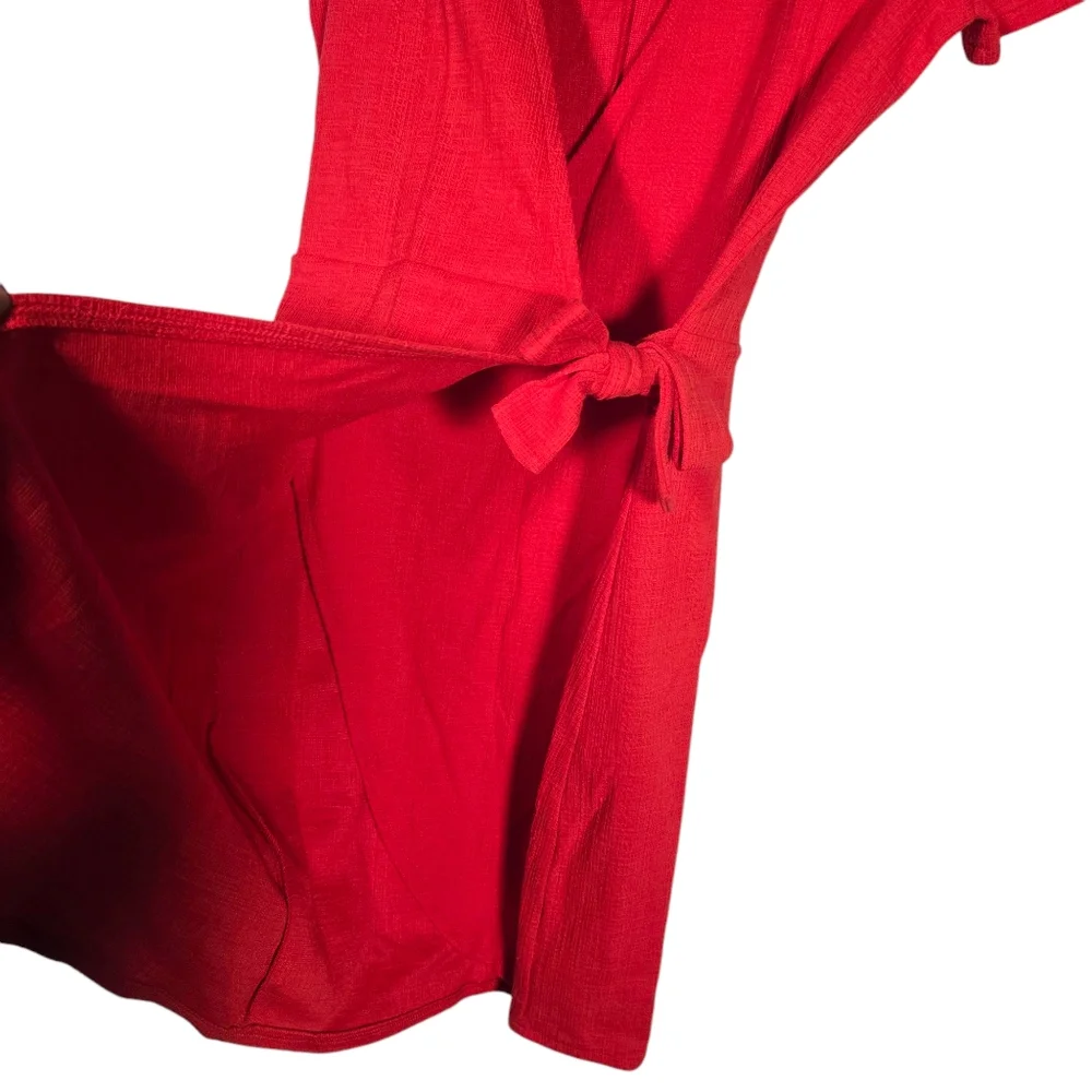J. Crew Women's XXS Wrap Like Textured Orange Dress